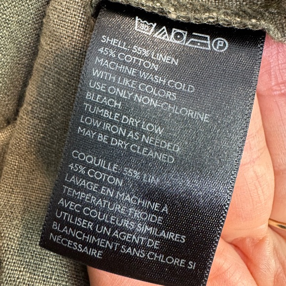 BDG Olive Military Field utility linen blend cargo pocket Jacket size large - Picture 7 of 9